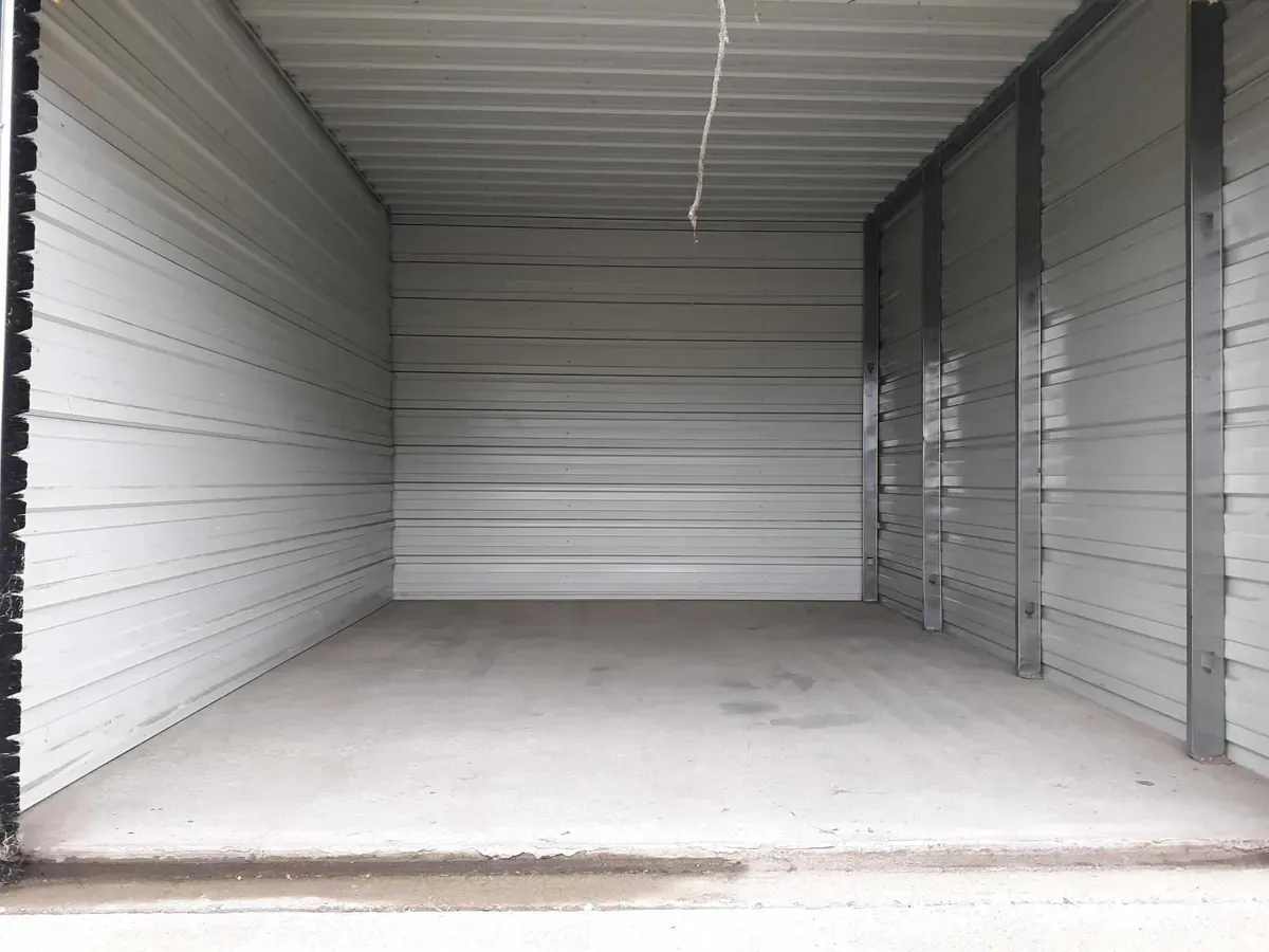 Open view of drive up storage unit at Five Star Storage