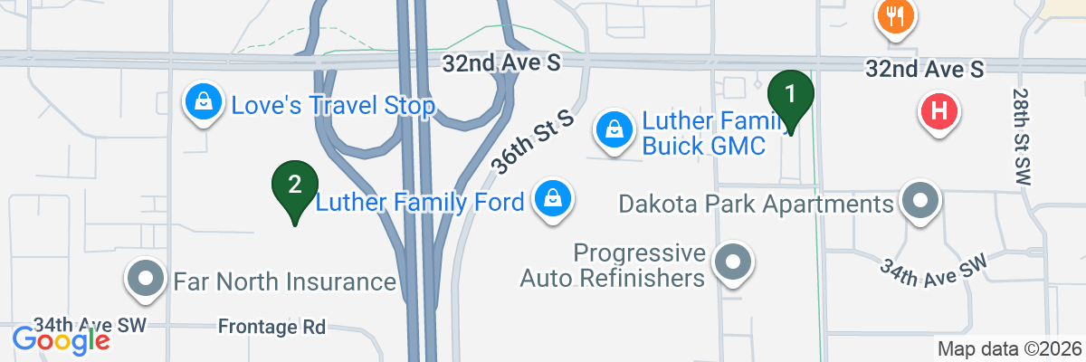 Map showing facility locations