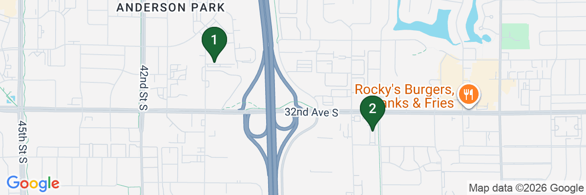Map showing facility locations