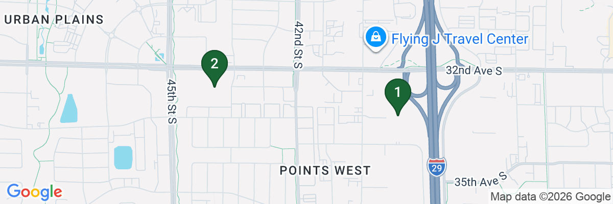 Map showing facility locations