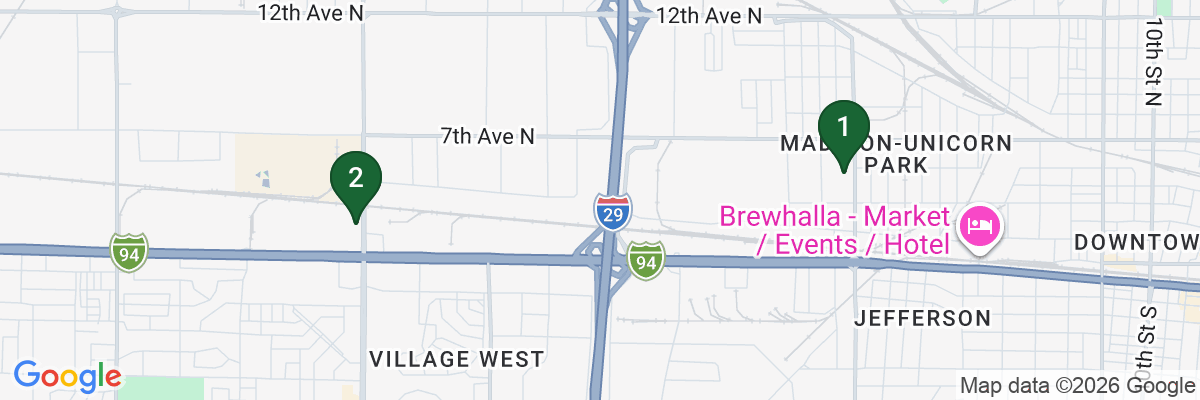 Map showing facility locations