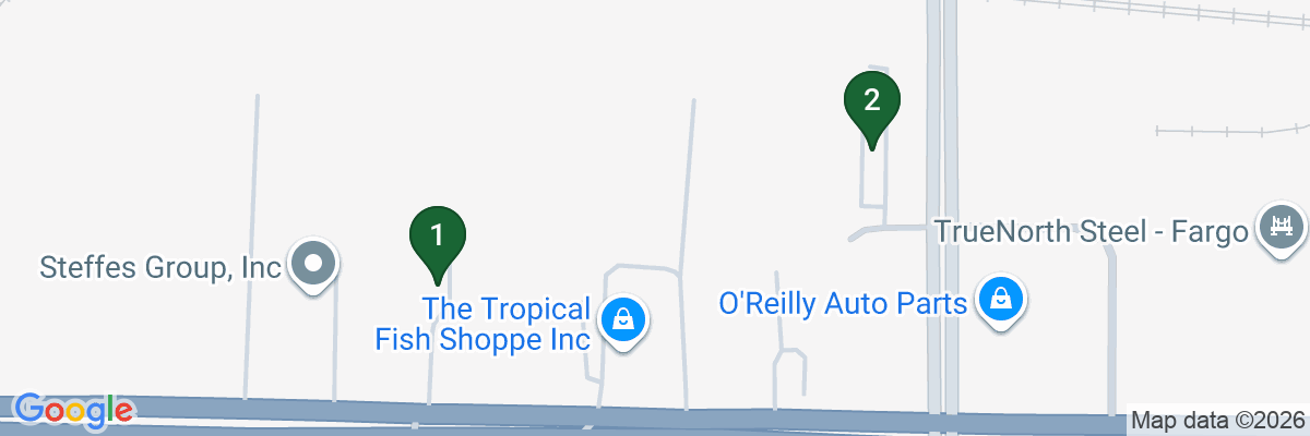 Map showing facility locations