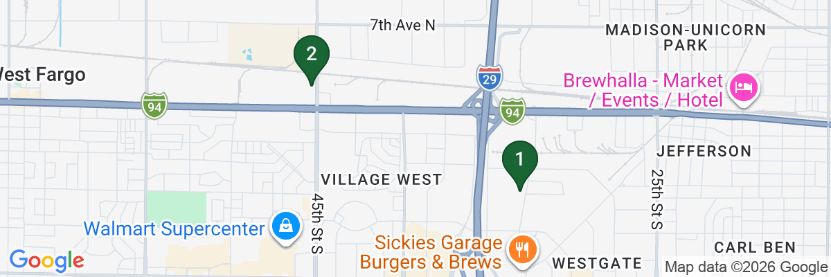 Map showing facility locations