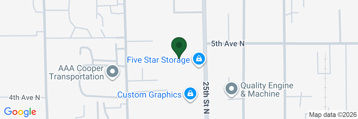 Map showing facility locations