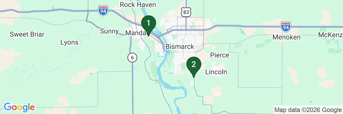 Map showing facility locations