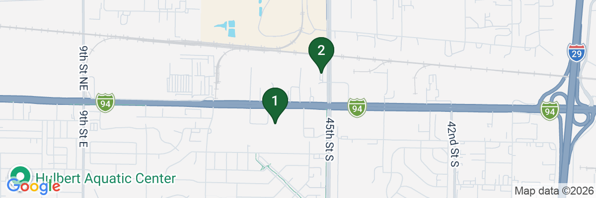 Map showing facility locations