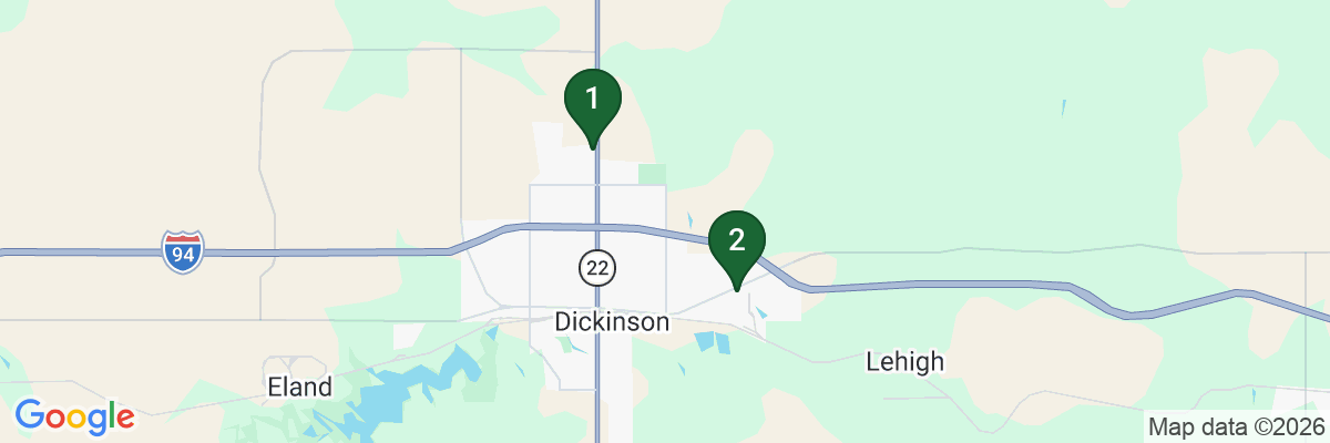 Map showing facility locations