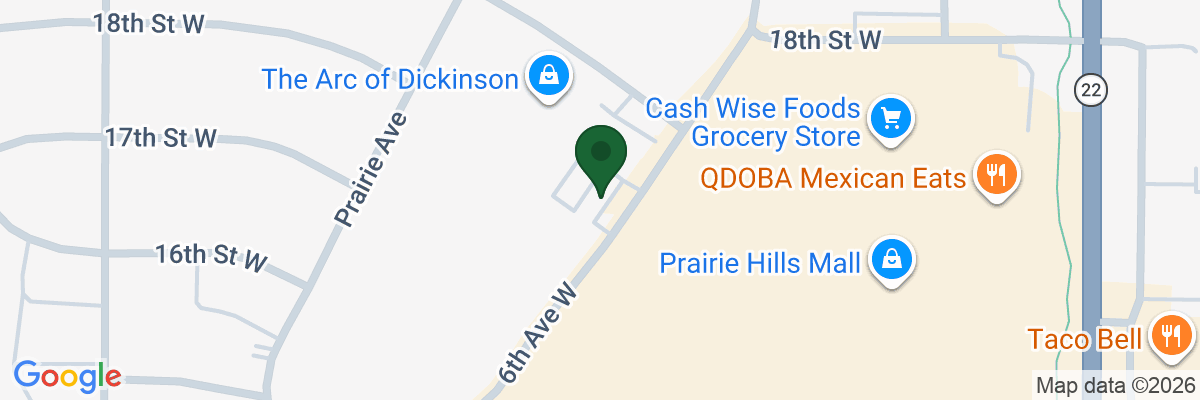 Map showing facility locations