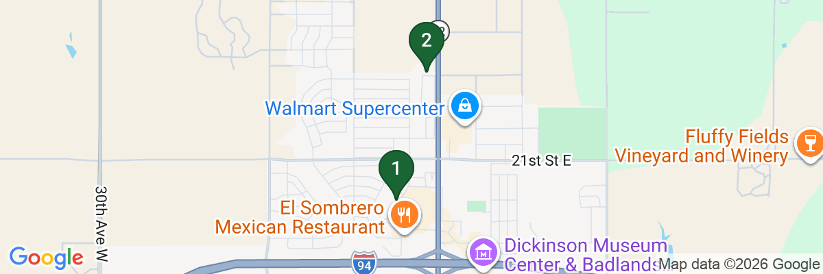 Map showing facility locations