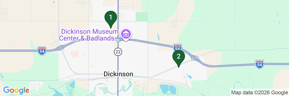 Map showing facility locations