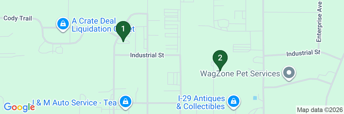 Map showing facility locations