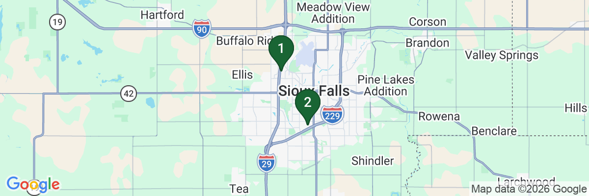 Map showing facility locations