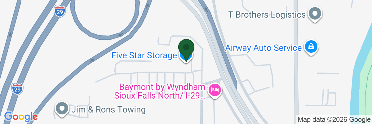 Map showing facility locations