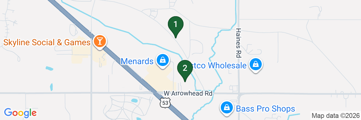 Map showing facility locations