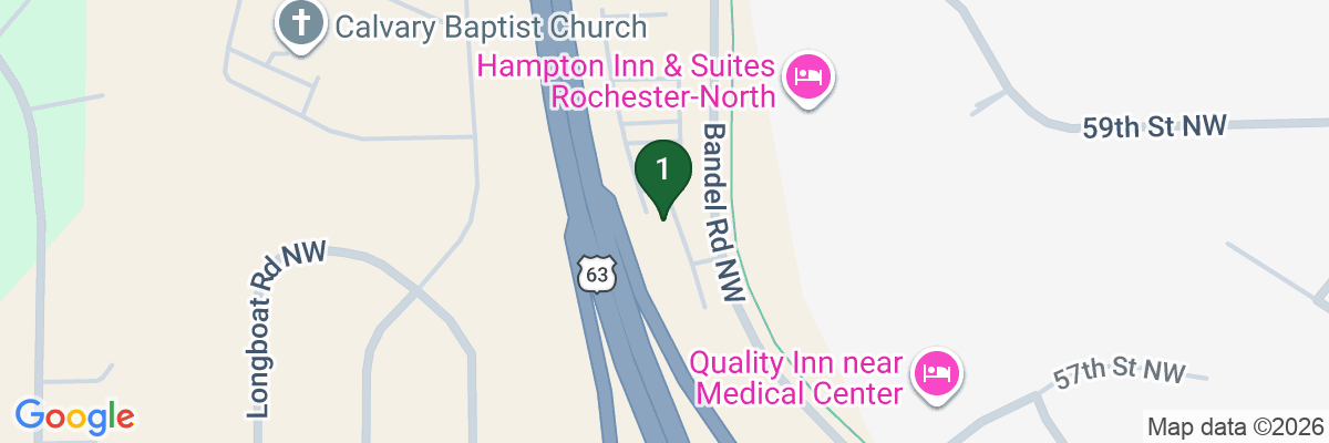 Map showing facility locations