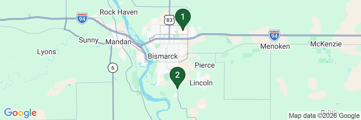 Map showing facility locations