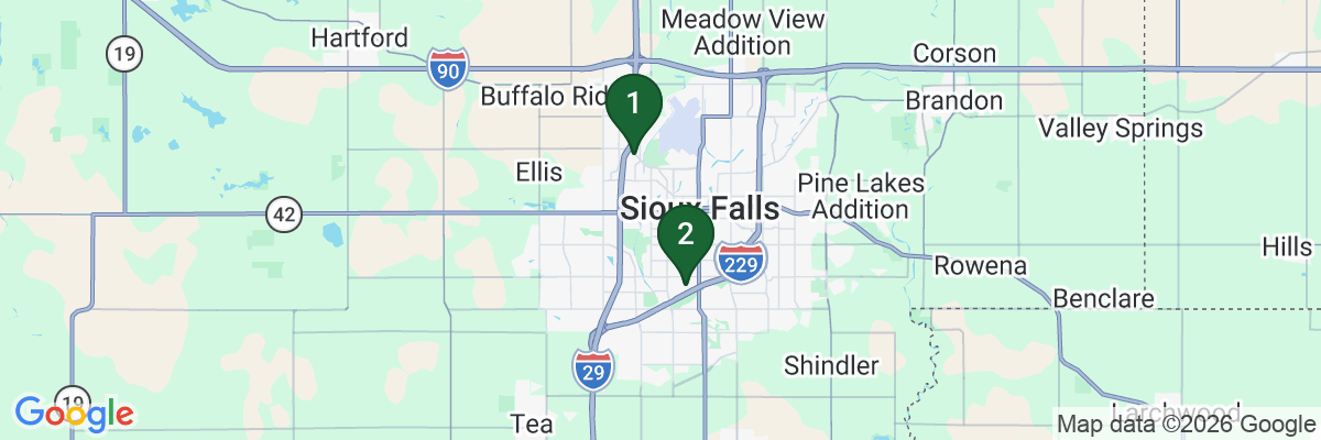 Map showing facility locations