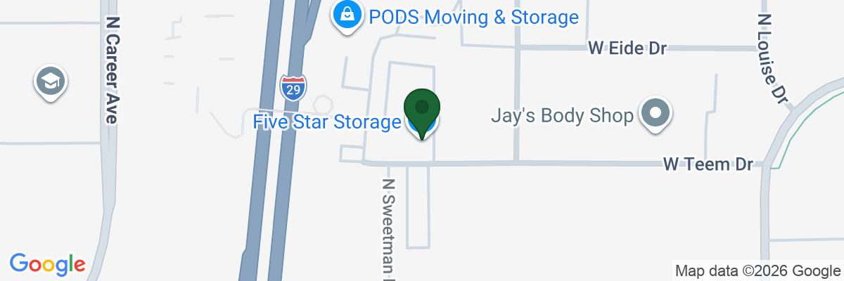 Map showing facility locations
