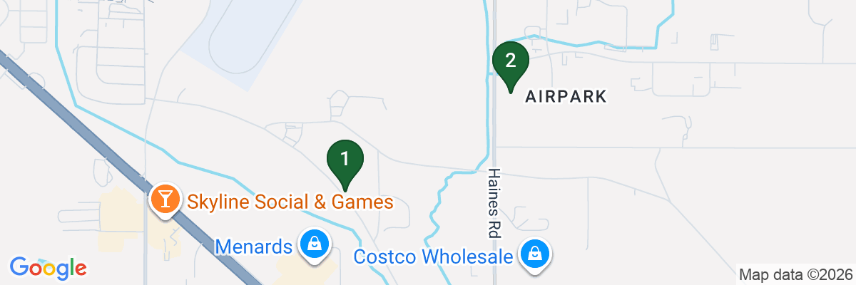 Map showing facility locations