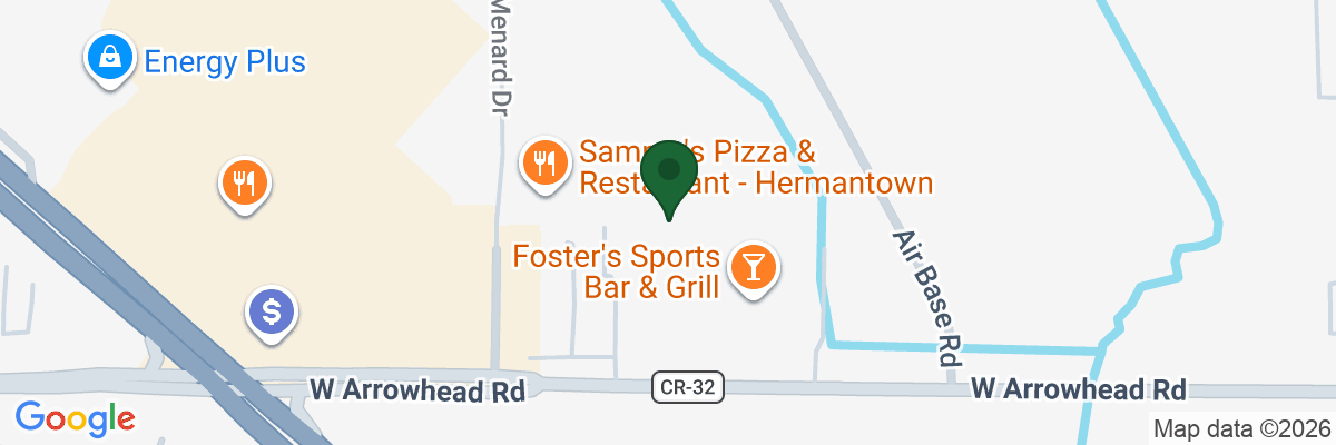 Map showing facility locations