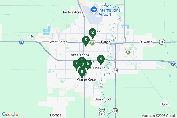 Map showing facility locations