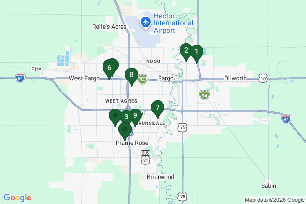 Map showing facility locations