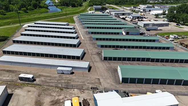 Aerial view of facility with drive up units