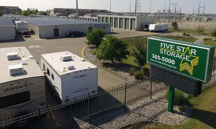 Outdoor sign at Five Star Storage