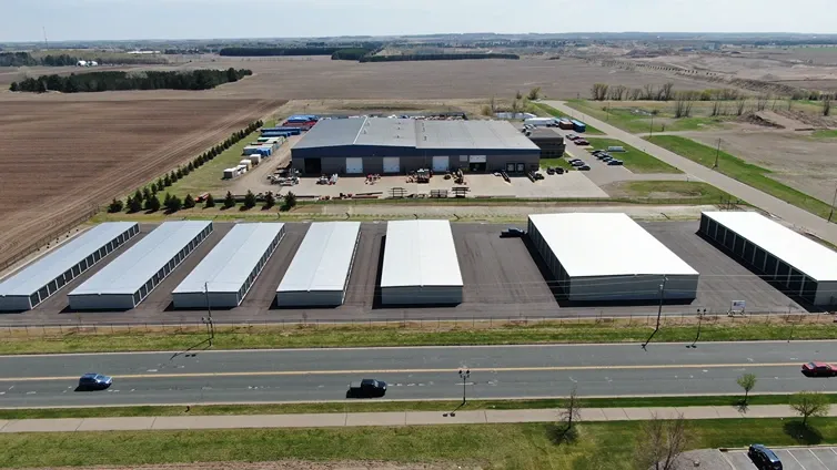 Aerial view of facility with drive up units