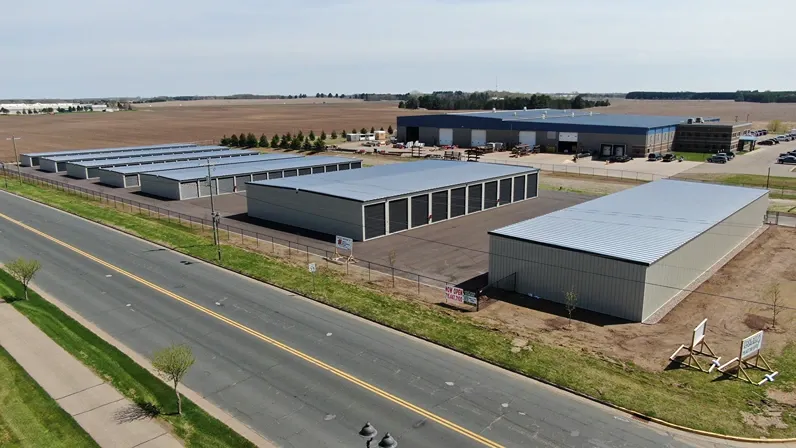 Aerial view of facility with drive up units