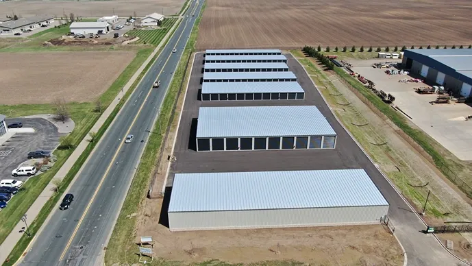 Aerial view of facility with drive up units