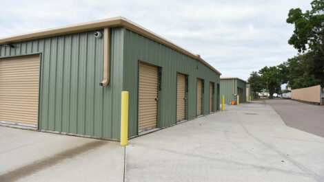 Drive-up access storage units at Five Star Storage in Sioux Falls, SD.