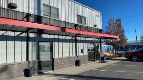 Storage facility office with customer parking in Billings, MT.