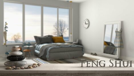 Shot of a bedroom that has applied feng shui elements.