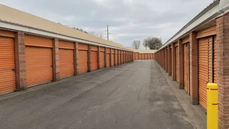 Close-up of a storage unit door at Five Star Storage - Marshall Ave, showcasing the lock mechanism.